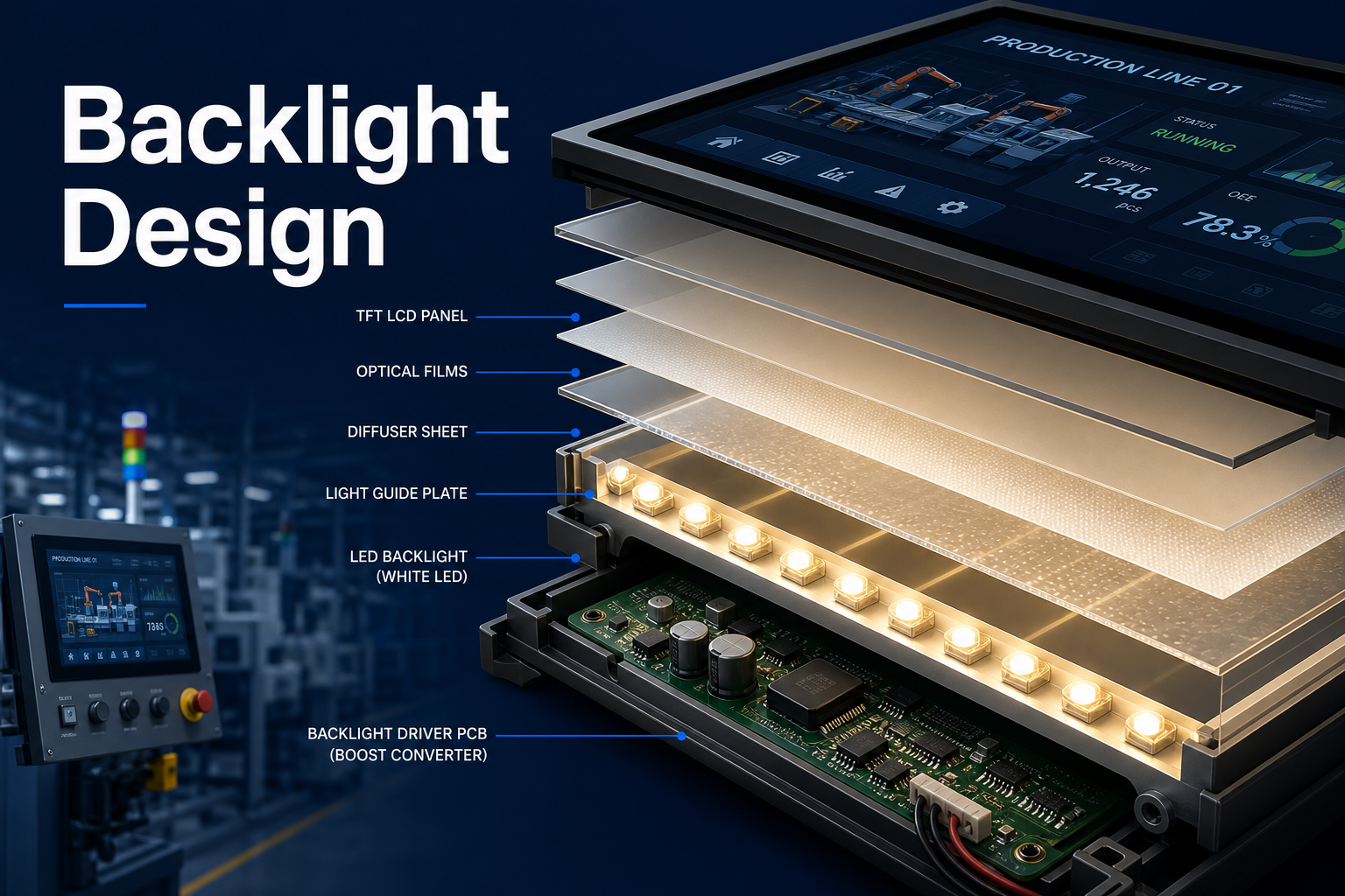 Backlight design engineering guide for industrial TFT LCD HMI modules