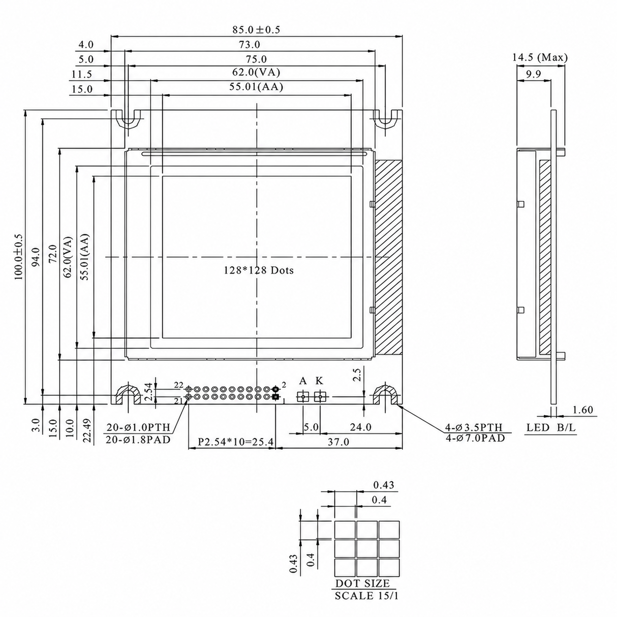 STG128128A STG128128A (Graphic LCD)