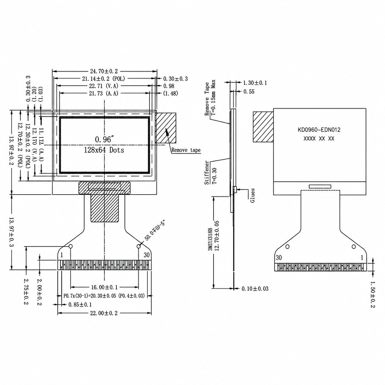 STK0096SQOSN012 0.96 дюйм 128x64 SSD1315 драйвер IPS PMOLED Display