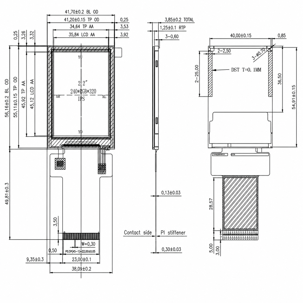 STK022QVFBD014-RT 2.2 дюйм 240x320 ER61516 8/16BIT MCU интерфейс TFT LCD with touch panel