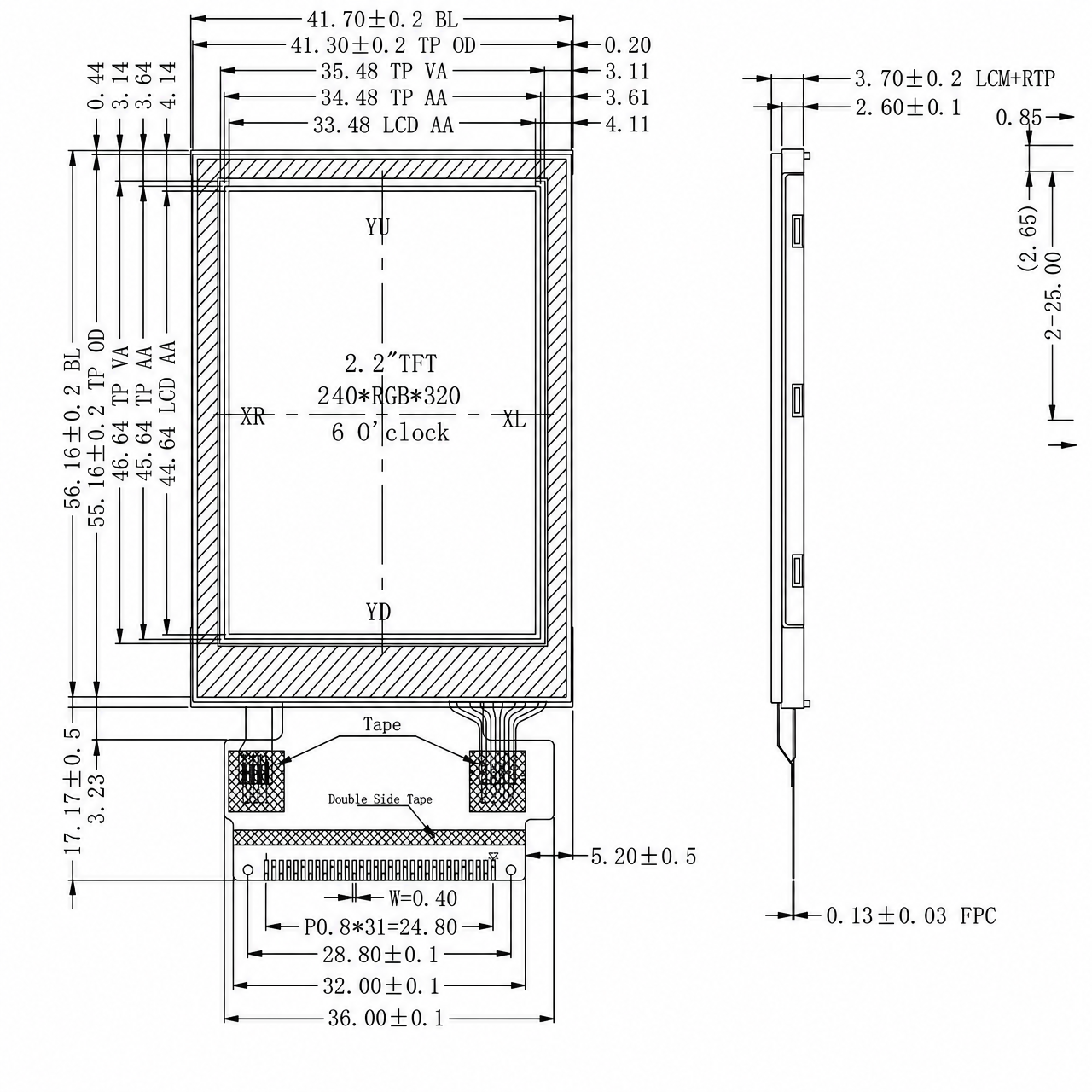 STK022QVTBD031-RT 2.2 дюйм 240x320 ST7789V 8/16BIT MCU интерфейс LCD module touch panel