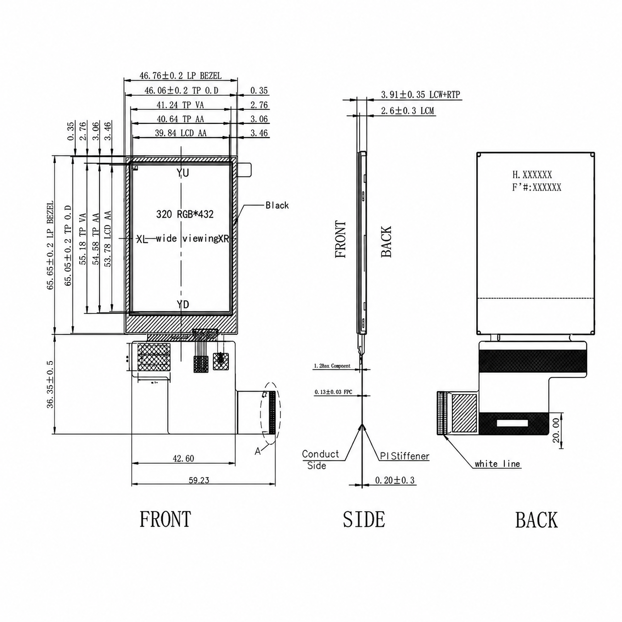 STK026HVRMA010-TP 2.6 дюйм MCU+SPI+RGB интерфейс Transflective Industrial TFT with RTP