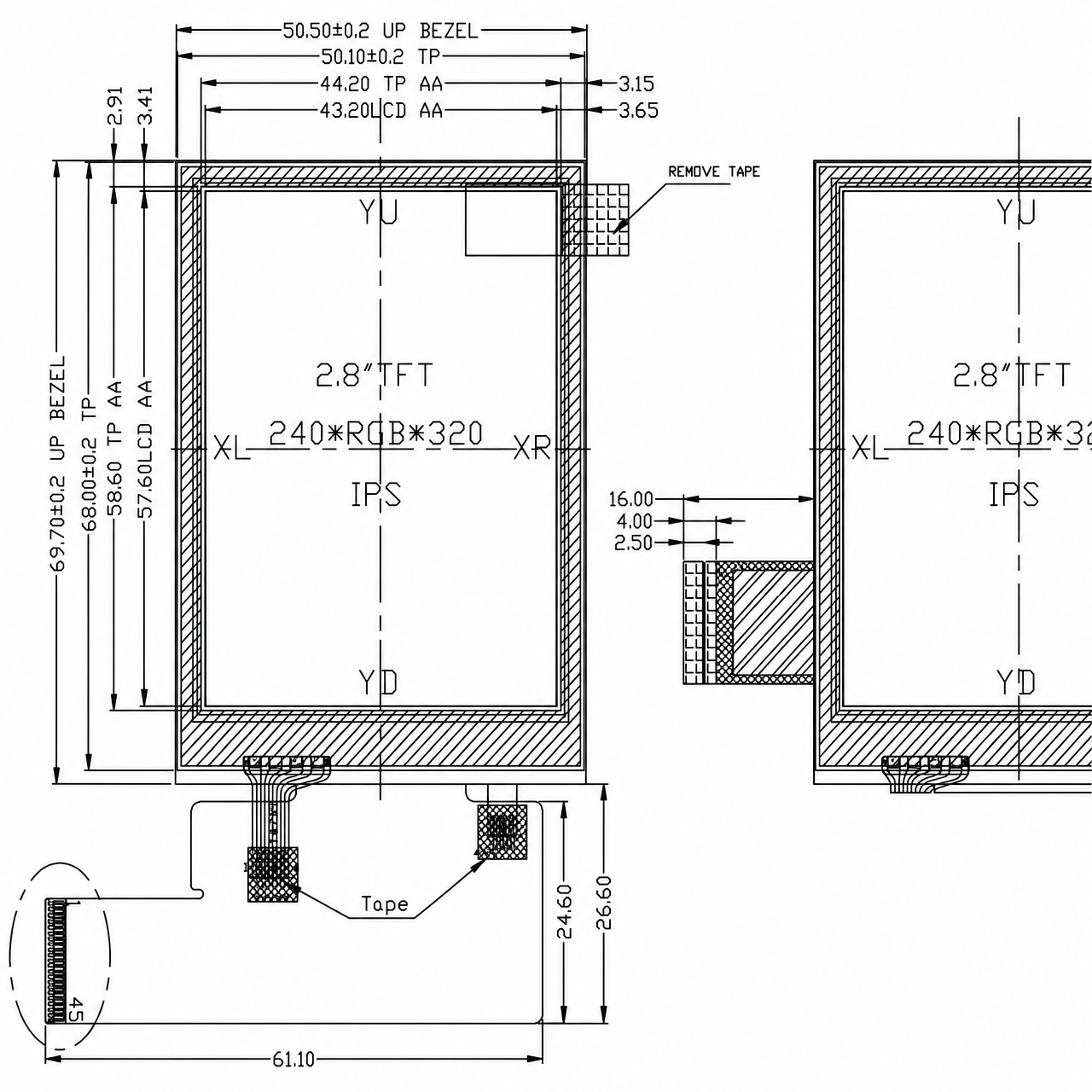 STK028QVFMA011-TP 2.8 дюйм 240x320 IPS all viewing angle ST7789V Multi interfaces Industrial Medical TFT LCD Display with Resistive Touch