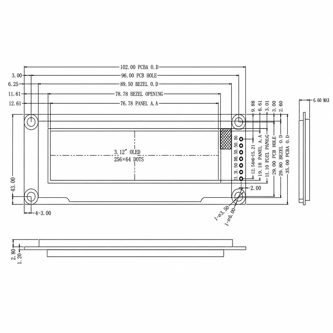 STK031SCOSN004 3.1 дюйм SSD1322 1/64 Duty Monochrome OLED PMOLED