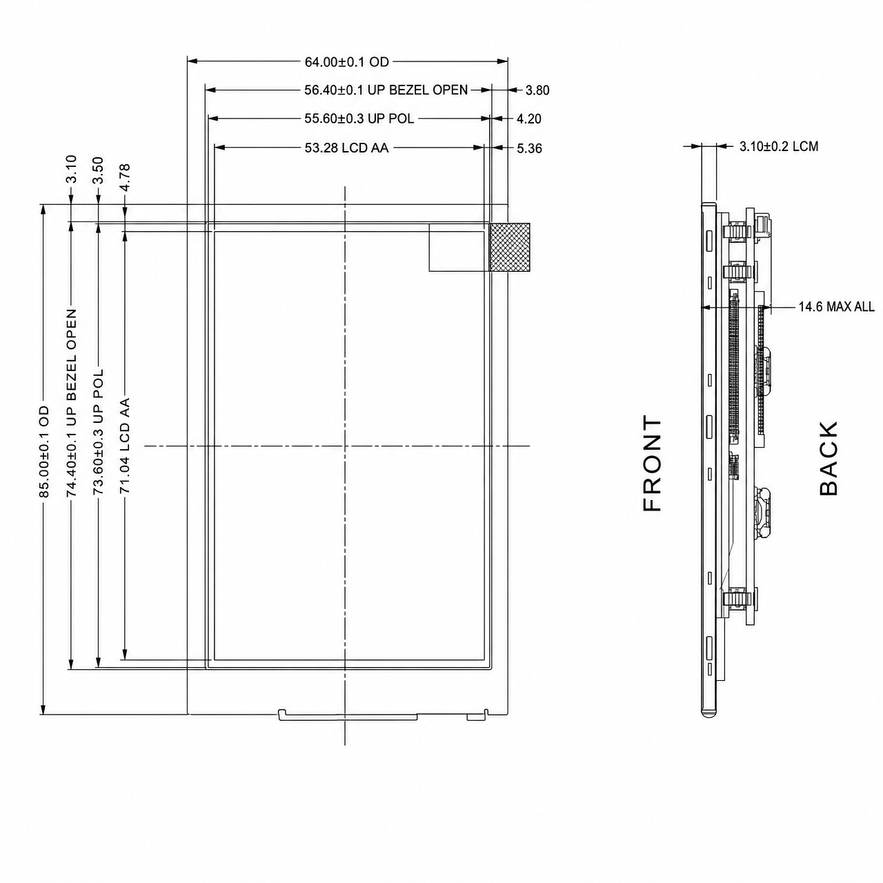 STK035VGFIA111-SP007A-TypeC 3.5 дюйм 480x640 Portrait Display Type-C TFT LCD Display Transmissive LCM with Full viewing angle LCD module