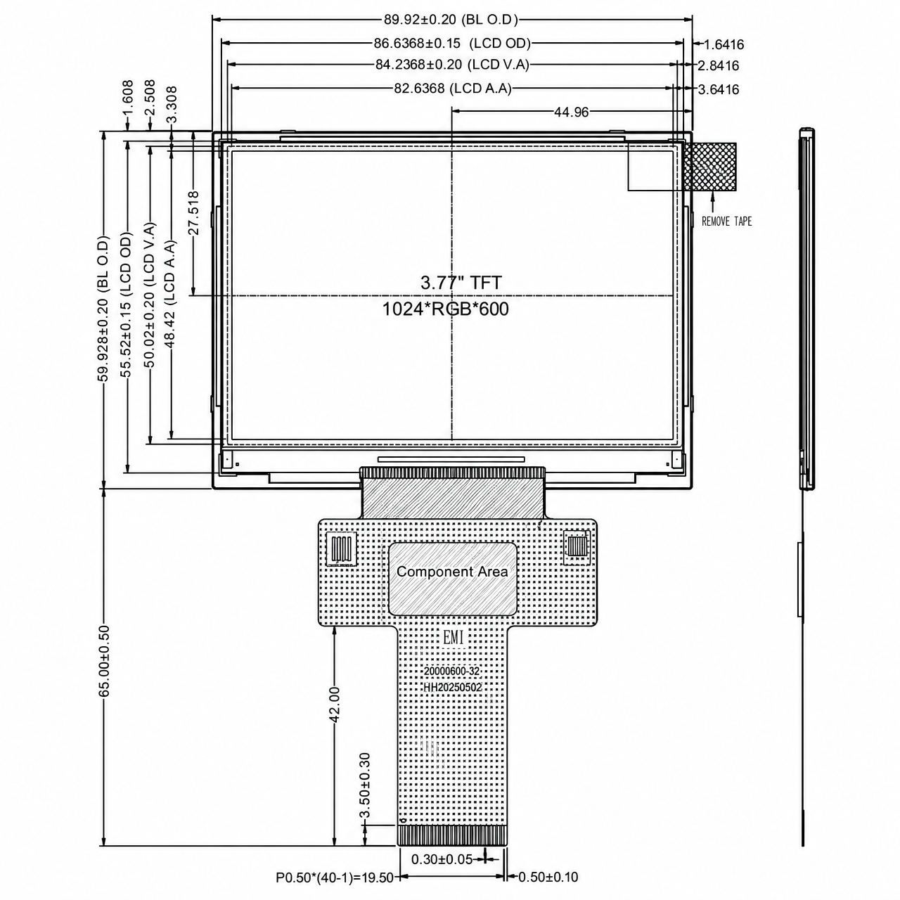 STK038HDFLD001 3.8 дюйм 1024x600 JD9168 LVDS интерфейс high brightness full viewing angle IPS LCD