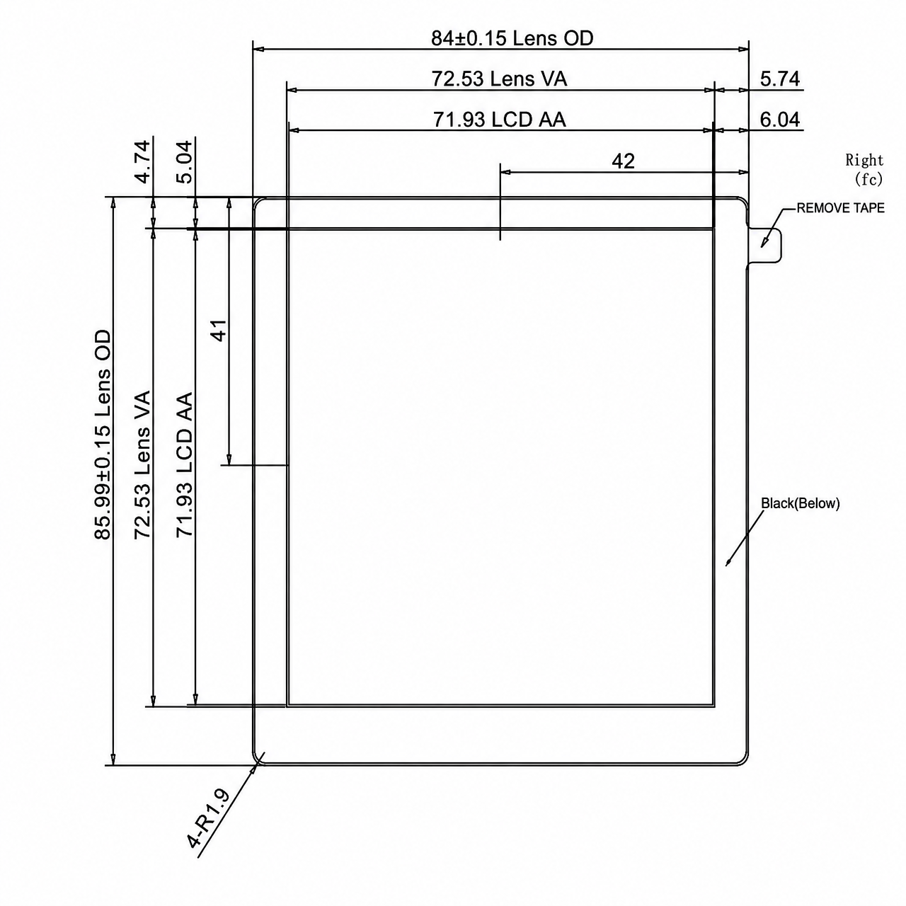 STK040HDFID032-C026C-SP003A-TypeC 4.0 дюйм IPS 720x720 ST7703 Type-C интерфейс LCD optical bonding with build-in capacitive touch panel