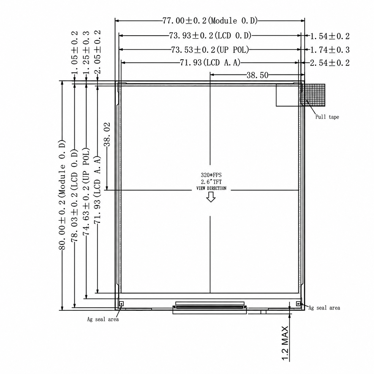 STK040HDFID032-SP003A-TypeC 4.0 дюйм IPS 720x720 ST7703 Type-C интерфейс square TFT full viewing angle IPS LCD