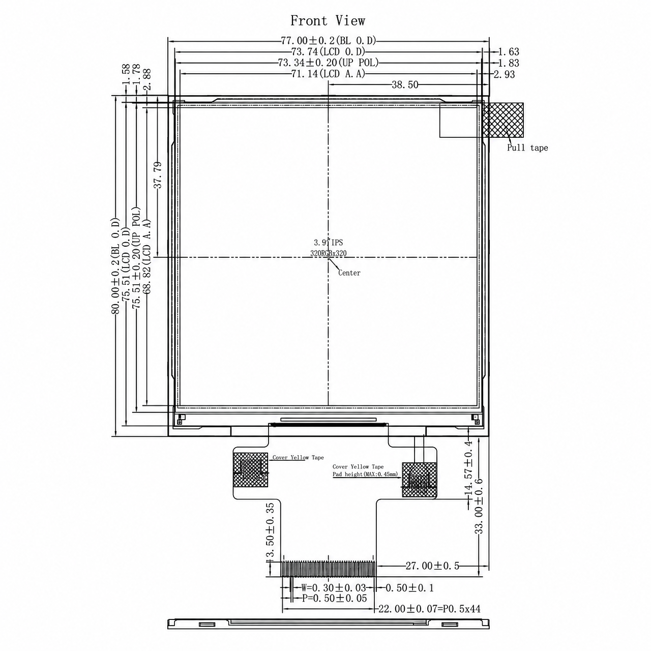 STK040HVFMD081 4.0 дюйм 320x320 ST7796 SPI+MCU+RGB интерфейс square TFT full viewing angle high brightness IPS LCD