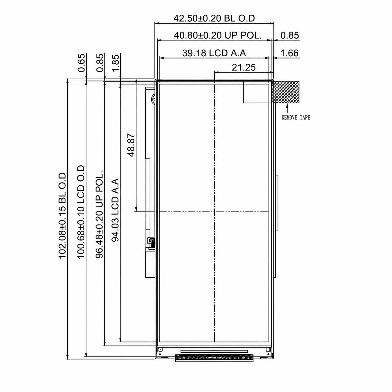 STK040QHFID049-SP004A-TypeC 4.0 дюйм 400x960 Type C интерфейс ST7701S full viewing angle IPS LCD