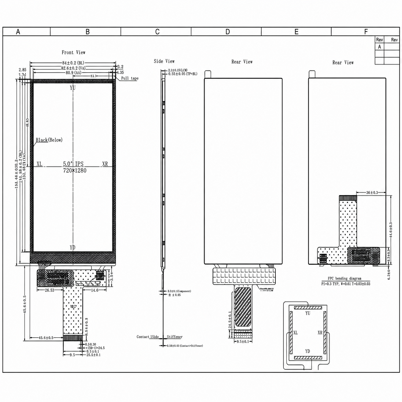 STK050HDFIA061-RT 5.0 дюйм 720x1280 full viewing angle with MIPI интерфейс module IPS TFT LCD with RTP