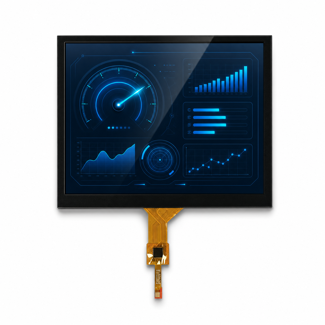 5.7 дюйм 640x480 18bit RGB интерфейс wide temperature TFT LCD with capacitive touch panel