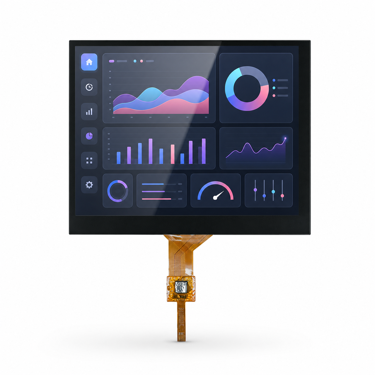 5.7 дюйм 640x480 JD9168S RGB интерфейс wide temperature TFT LCD with capacitive touch panel