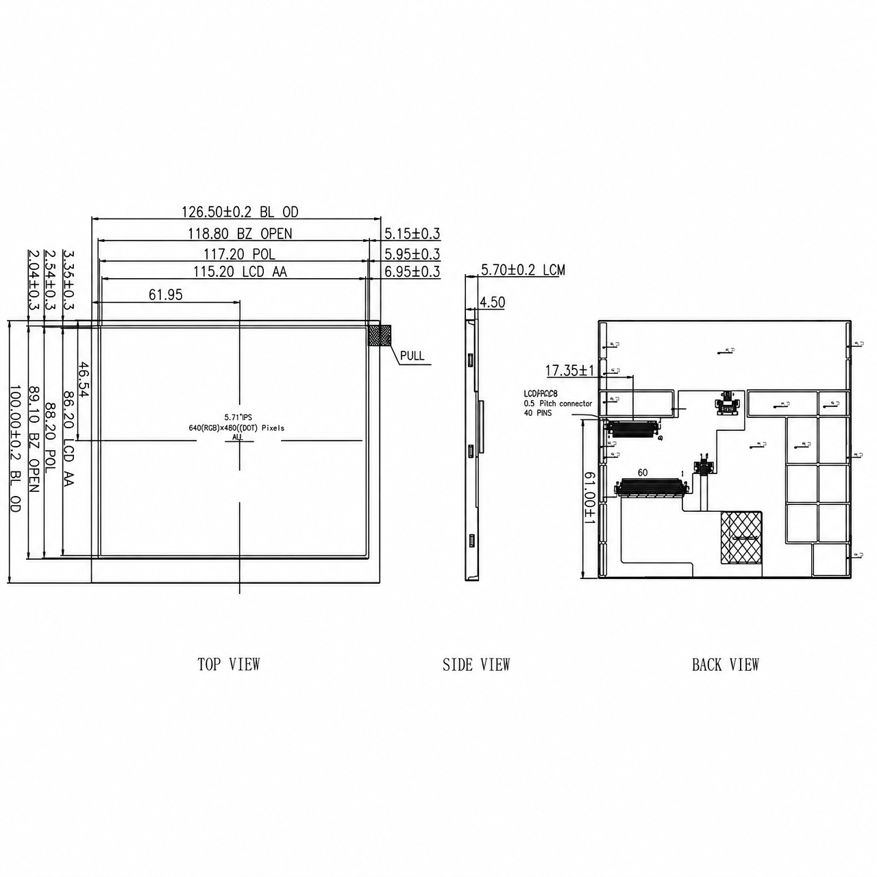 STK057VGFPA015A 5.7 дюйм 640x480 JD9168S RGB интерфейс wide temperature high contrast TFT LCD