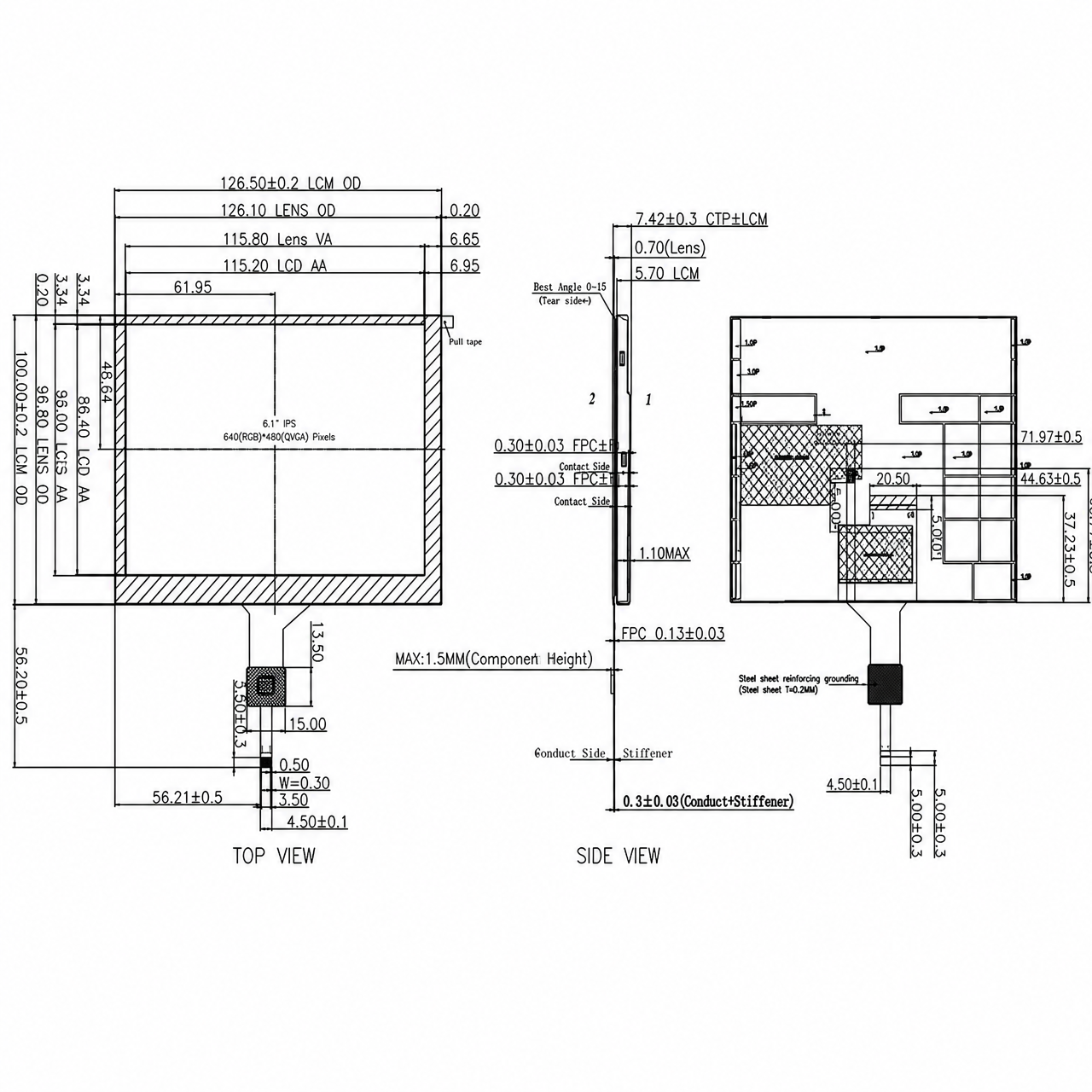 STK057VGFPA018-C004A 5.7 дюйм JD9168S 640x480 wide temperature RGB интерфейс high contrast TFT LCD with capacitive touch panel
