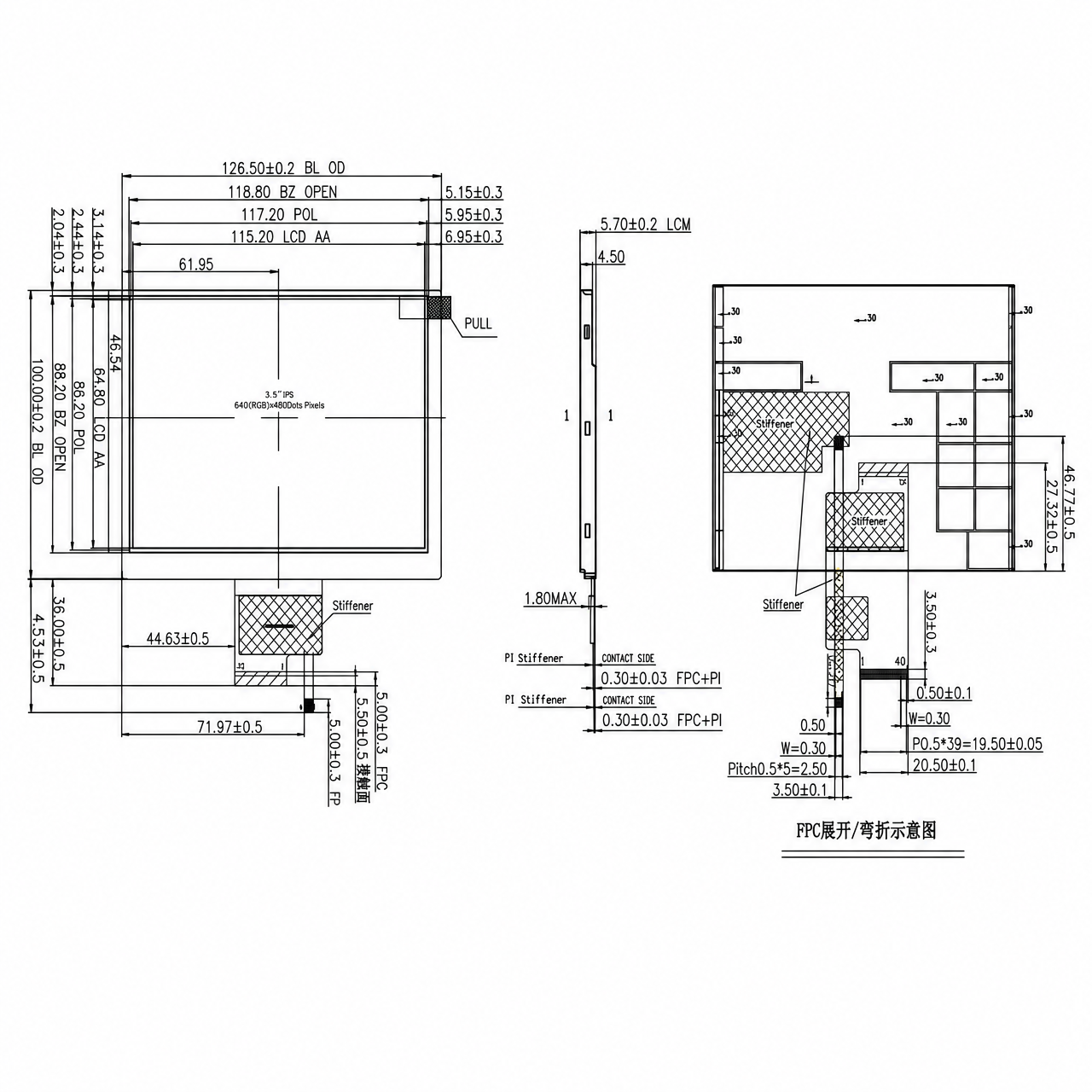STK057VGFPA018 5.7 дюйм 640x480 JD9168S wide temperature RGB интерфейс high contrast TFT LCD