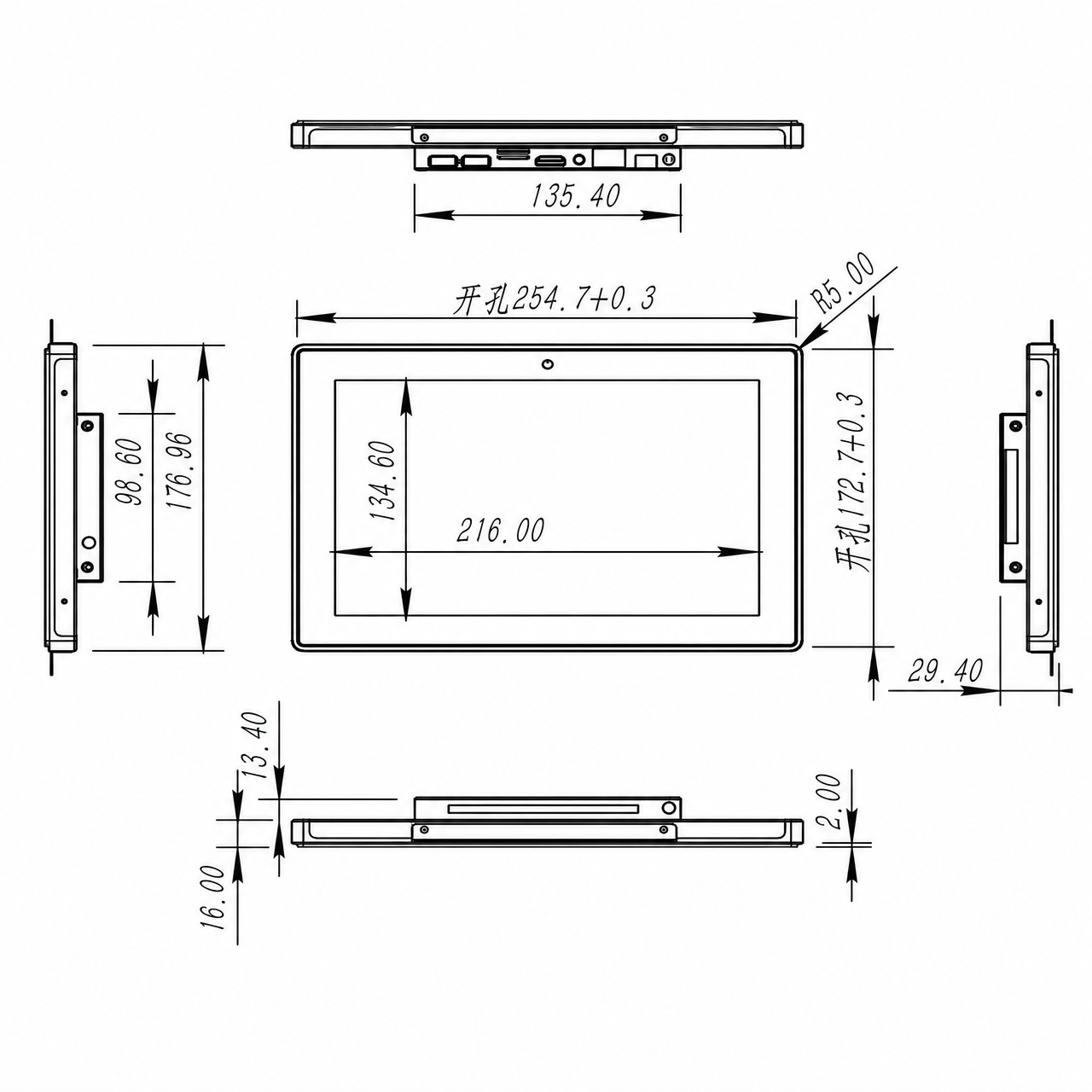 STK101HDFLA060-CTP-Monitor 10.1 дюйм 800x1280 monitor display supports HDMI интерфейс ports to Android/Linux