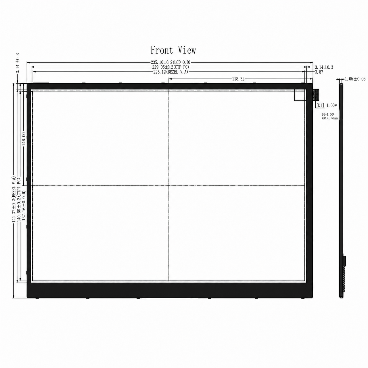 STK101WSFID033 10.1 дюйм 1024x600 MIPI интерфейс IPS LCD