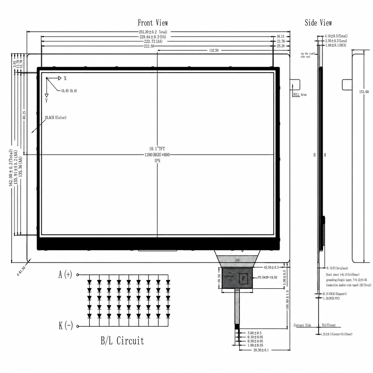 STK101WSFPD036-C040A 10.1 дюйм IPS TFT LCD 1024x600 full viewing angle RGB интерфейс tft lcd capacitive touch panel