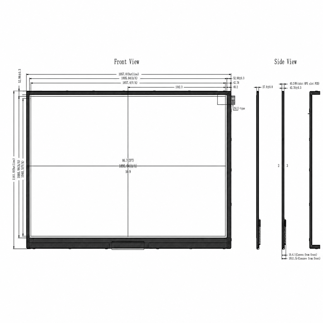 STK101WSFPD036A 10.1 дюйм 1024x600 IPS TFT LCD with full viewing angle RGB интерфейс