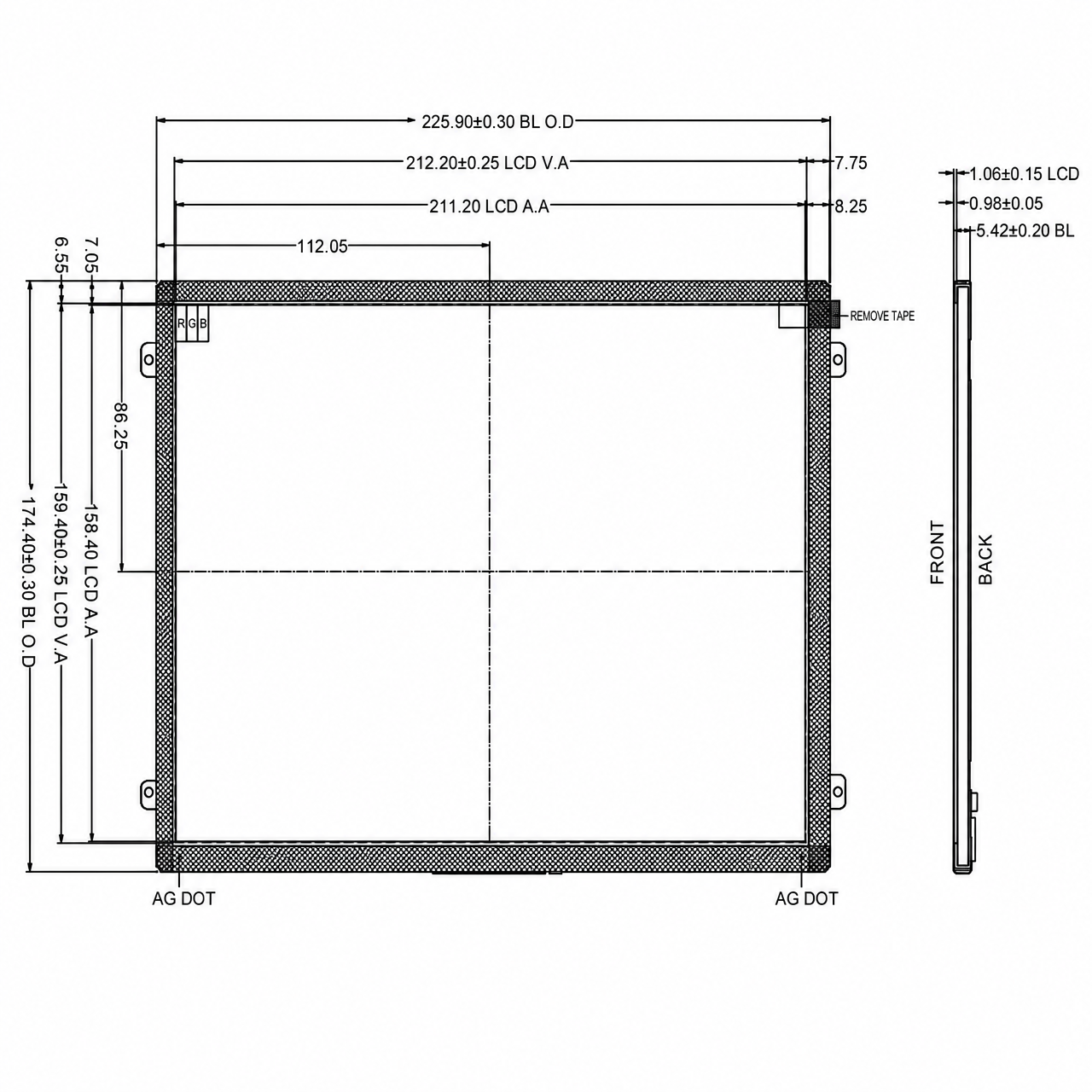 STK104XGFID026 10.4 дюйм IPS high brightness wide temperature 1024x768 MIPI интерфейс TFT LCD Module