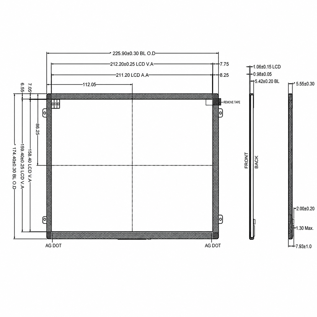 STK104XGFLD027 10.4 дюйм 1024x768 IPS high brightness wide temperature TFT LCD Module with LVDS интерфейс