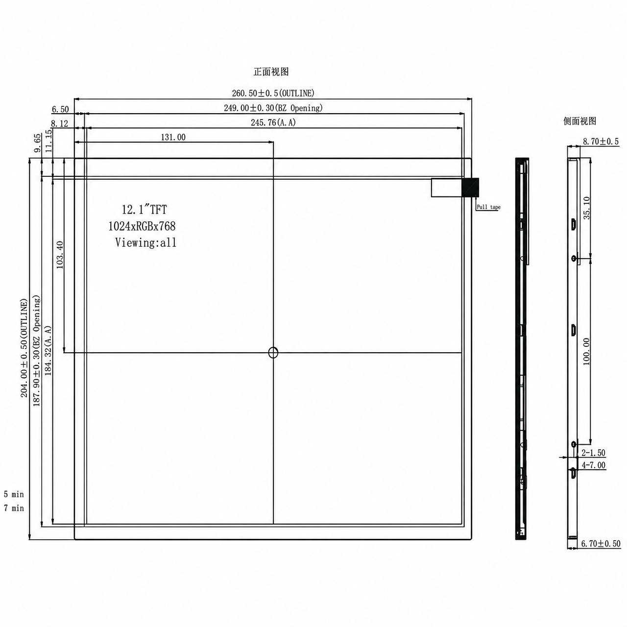 STK121HDFLA032 12.1 дюйм 1024x768 IPS LVDS интерфейс industrial medical TFT LCD Module