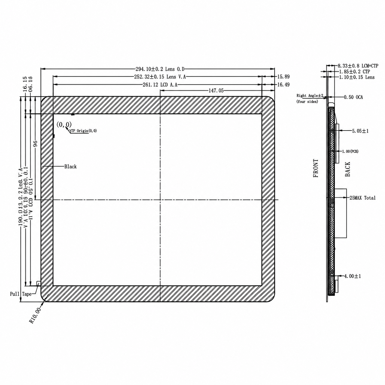 STK121HDFLA035-C012B 12.1 дюйм 1280x800 IPS high brightness TFT LCD Module with Capacitive Touch Panel