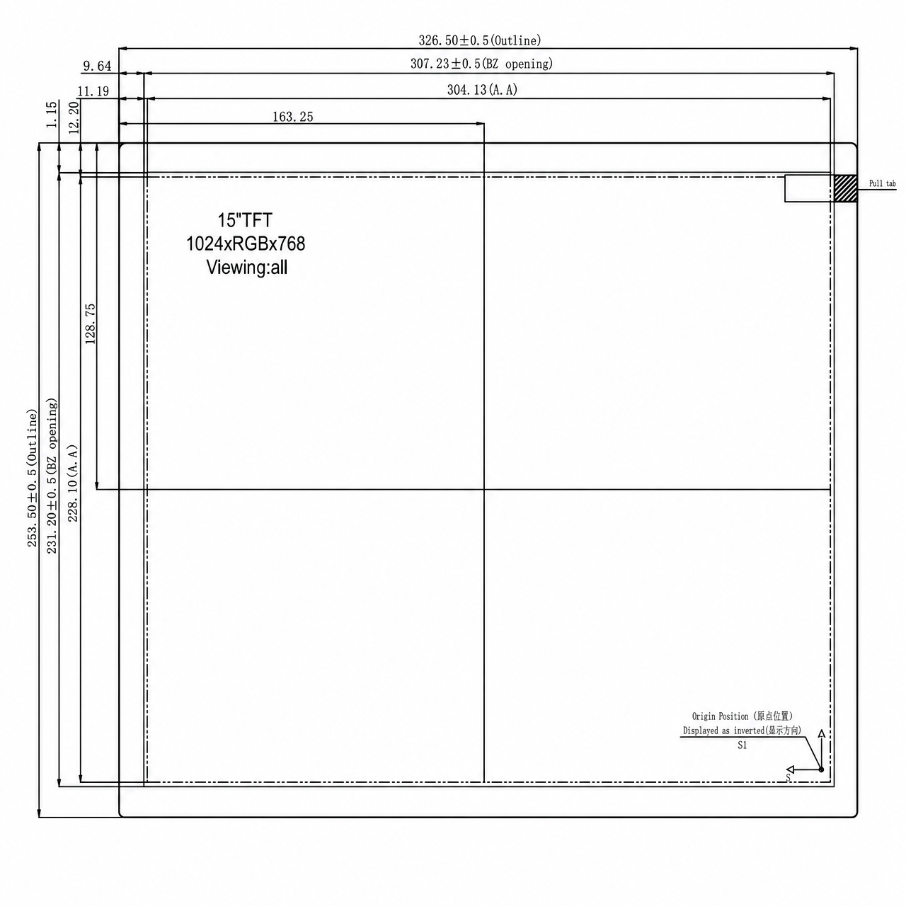 STK150HDFLA013 15.0 дюйм 1024x768 IPS TFT LVDS интерфейс full viewing angle IPS display module