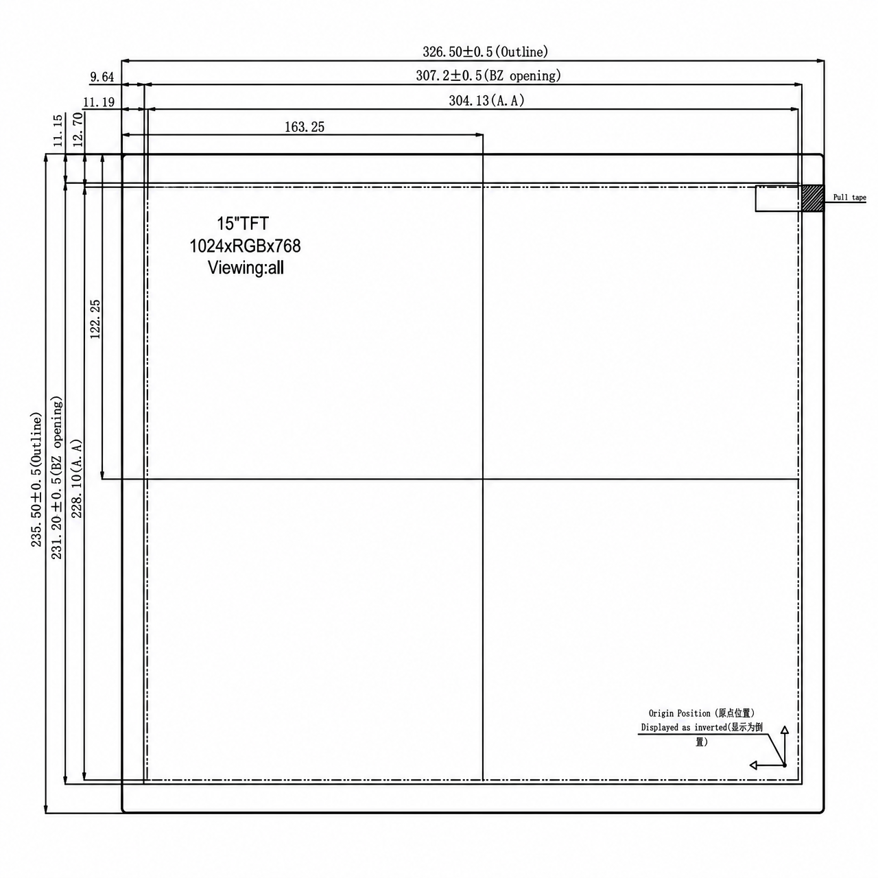 STK150HDFLA015 15 дюйм IPS 1024x768 full viewing angle TFT LCD display module with LVDS интерфейс