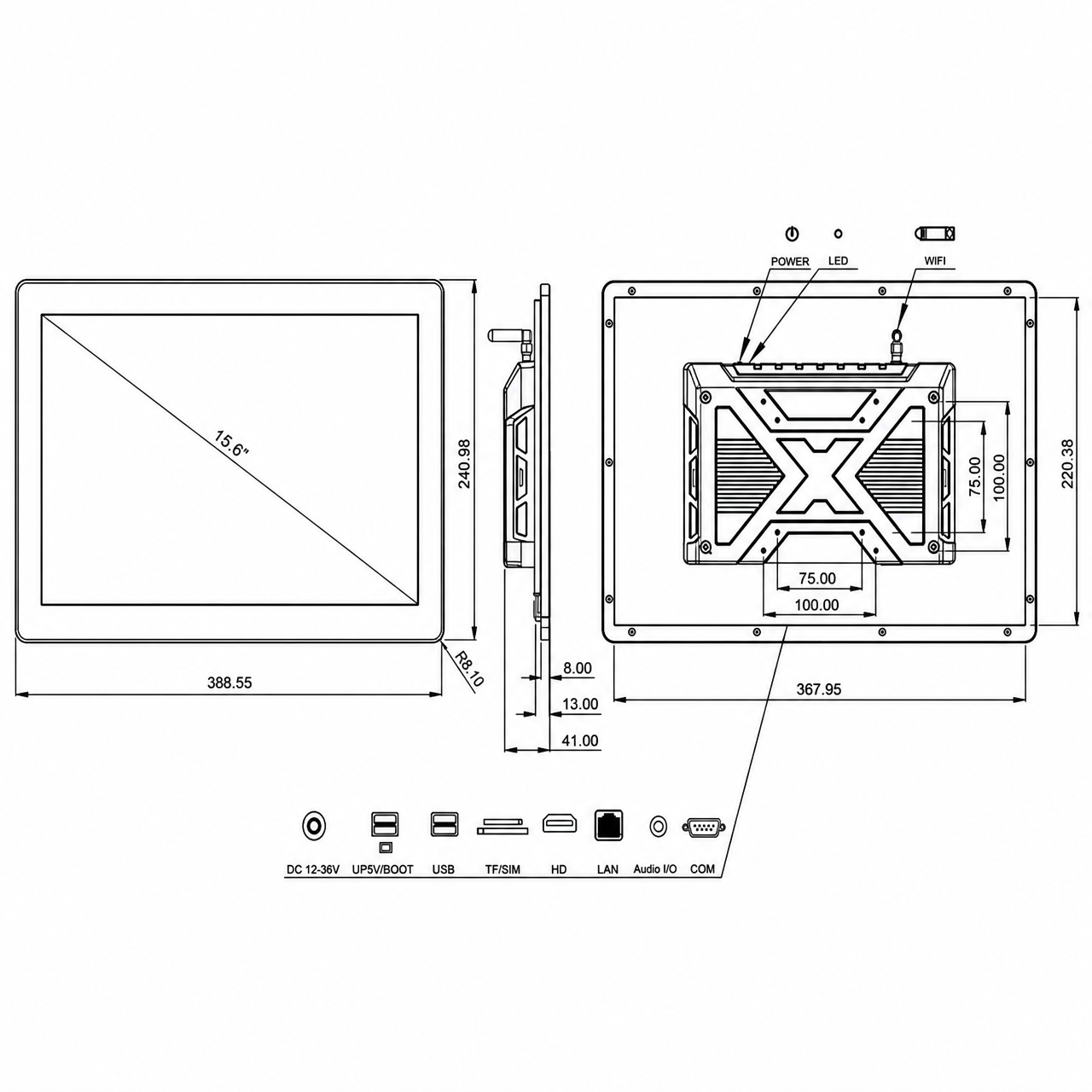 STK156FHFED024-CTP-Monitor 15.6 дюйм 1920x1080 Monitor Display full color 16.7M supports HDMI интерфейс ports to Android/Linux