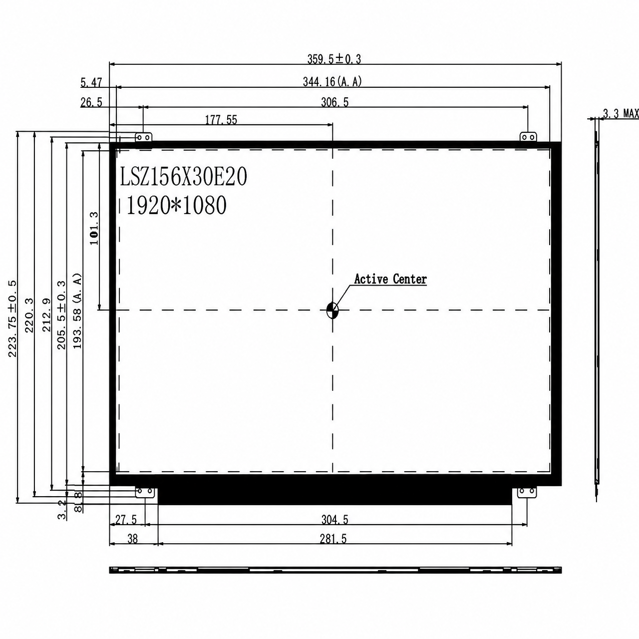 STK156FHFED030 15.6 дюйм TFT LCD 1920x1080 EDP интерфейс full viewing angle IPS LCD module