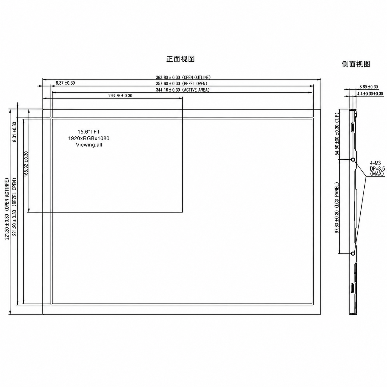 STK156FHFLA035 15.6 дюйм 1920x1080 FHD TFT IPS LCD LVDS интерфейс TFT screen display