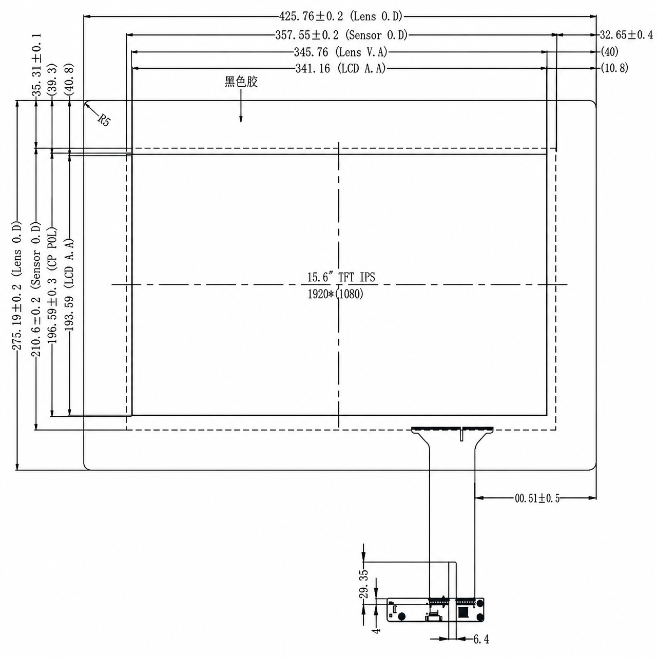 STK156FM-1-01-C003A 15.6 дюйм 1920x1080 EDP интерфейс TFT LCD module with capacitive touch panel