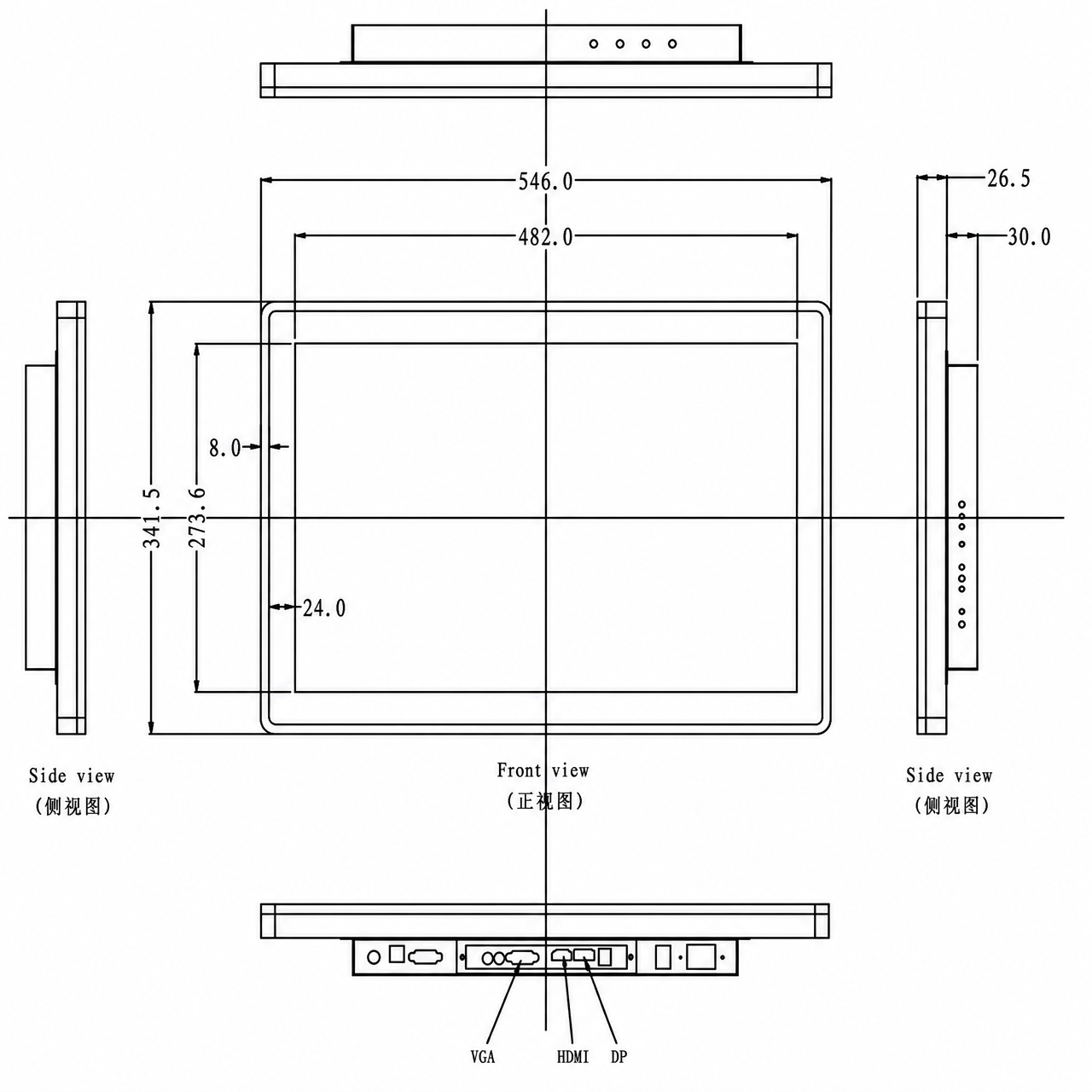 STK215FHFLA023-C007A-Monitor-BR 21.5 дюйм 1920x1080 Flat Monitor Display with Capacitive Touch Panel