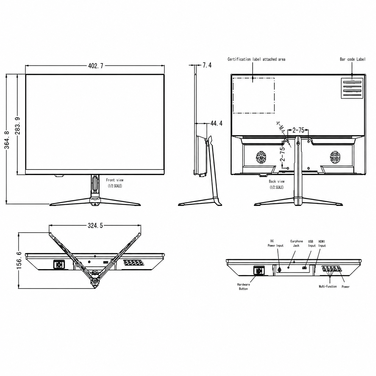 STK215WSFVA017A-Monitor 21.5 дюйм 1920x1080 monitor display full color 16.7M supports HDMI интерфейс ports to Android/Linux/Raspberry PI