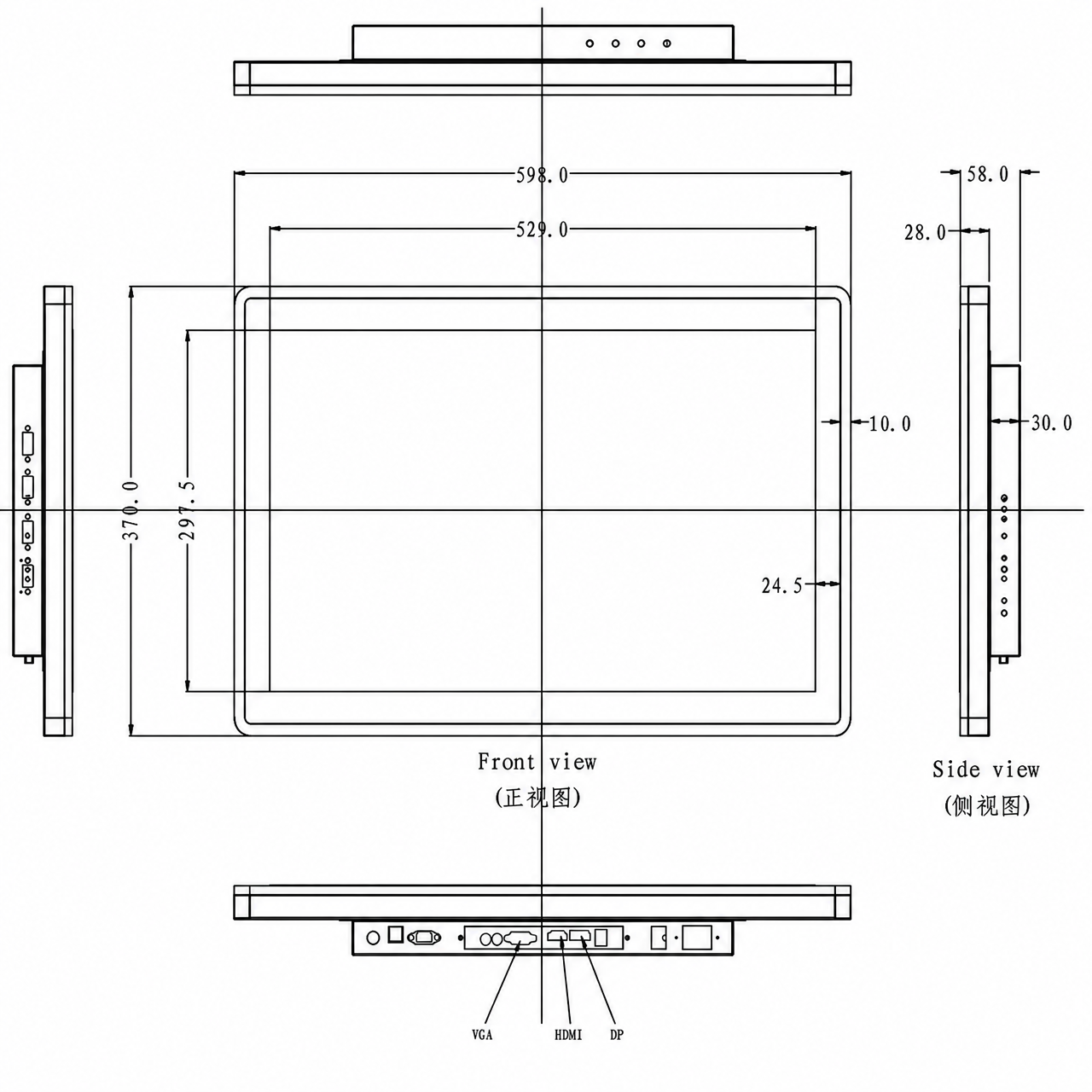 STK238FHFVA012-C007A-Monitor-BR 23.8 дюйм Flat Screen Monitor 1920x1080 IPS RTD2775 with CTP Monitor