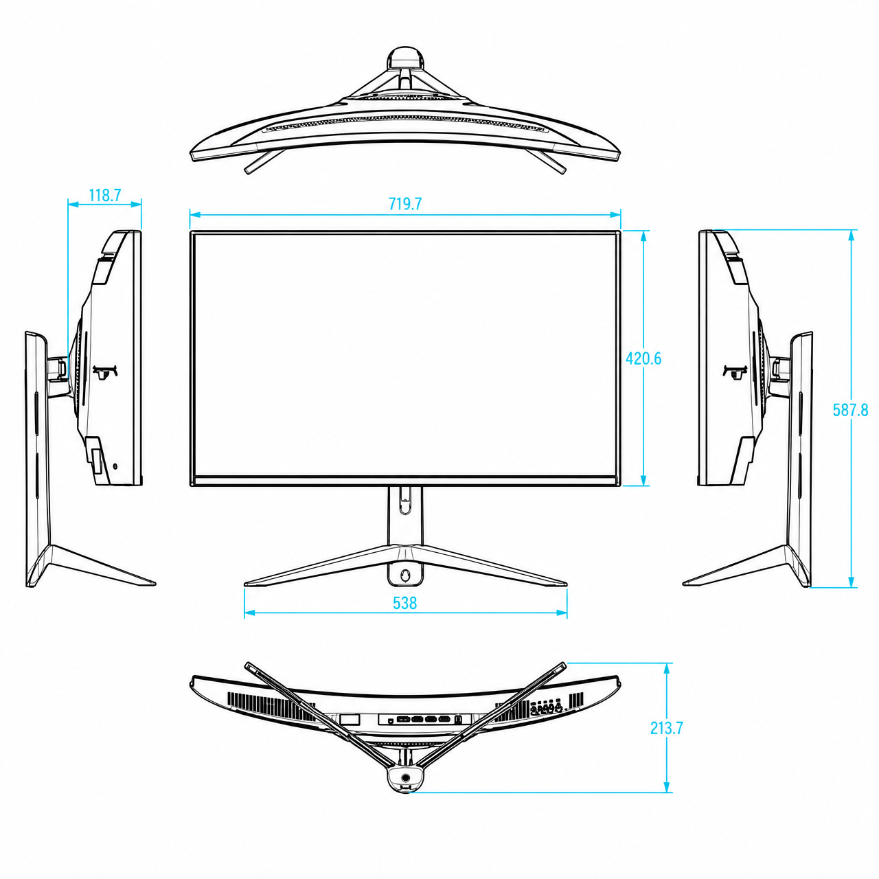 STK320FHFVA011-C1800-Monitor 32.0 дюйм 1920x1080 Radius of curvature R1800 C-Curved LCD Display Monitor with RTD2775 IC IPS high contrast