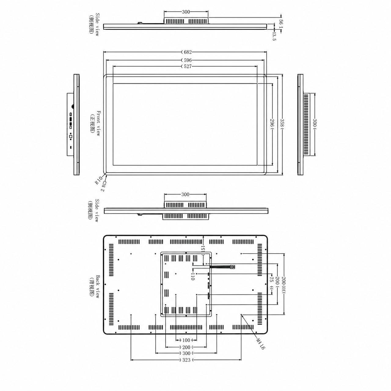 STK320UHFVA007-C007A-Monitor 32 дюйм 3840x2160 high contrast flat screen Monitor support HDMI/DP/USB интерфейс with capacitive touch