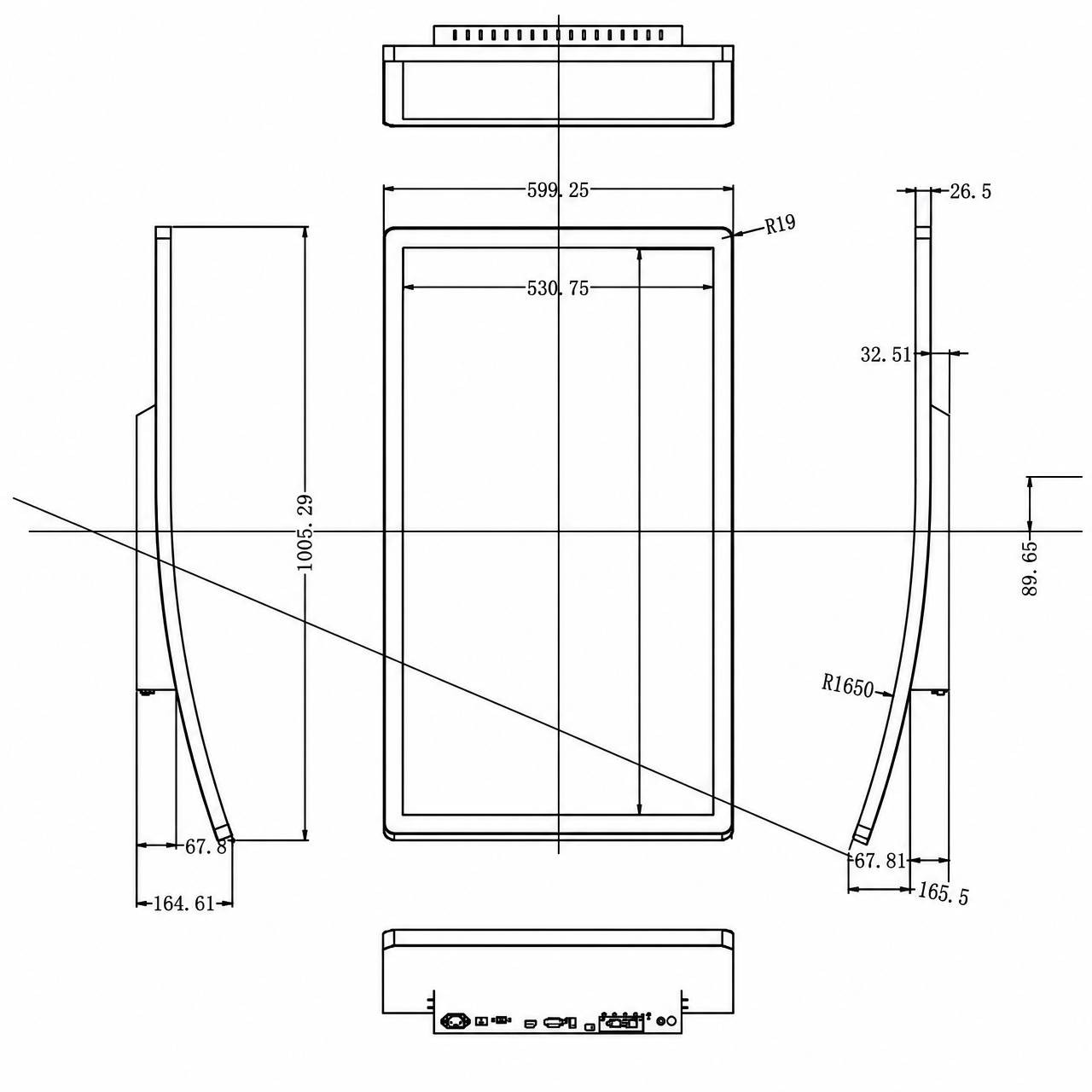 STK430UHFVA010-C002A-J1650-Monitor 43 дюйм J-curved R1650 monitor 3840x2160 HDMI/VGA интерфейс with capacitive touch panel