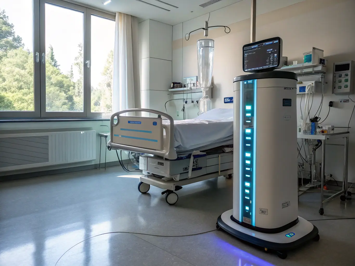 A detailed image of a medical device featuring a Senvita custom-designed LCD module displaying patient data and diagnostic information.