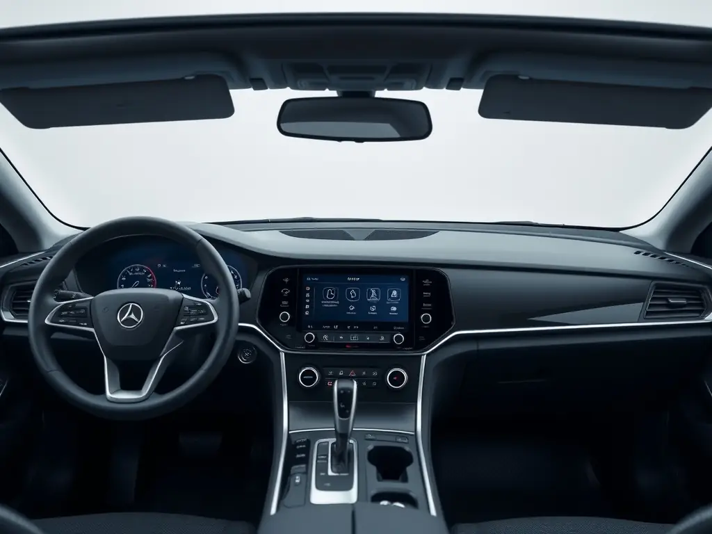 A vibrant TFT display integrated into a car's dashboard, showing navigation, entertainment, and vehicle diagnostics information.